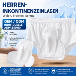 ODM Wingless Non-stick Non-woven Urine Pad Disposable Adult Male Pad Inkontinenzeinlagen Fuer Maenner
