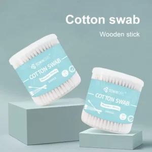 OEM 200pcs Eco Custom Wooden Pure Cotton Buds for Cosmetic Use Swabs Manufacturer