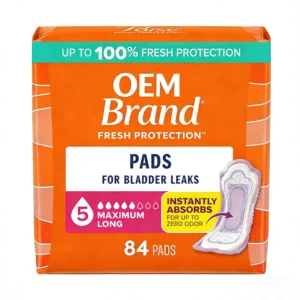OEM Brand Disposable Incontinence Pads with Leak Guard Breathable Absorption for Women Seniors