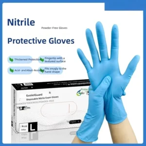 OEM CE Medical Grade 8mil Disposable Nitrile Gloves Powder Free Waterproof Oil Resistant Gloves 100% Nitrile Safety Gloves