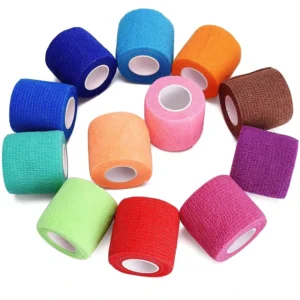 OEM Customized Non Woven Colored Black Sports Elastic Self adhesive Cohesive Bandage for Joint Protection
