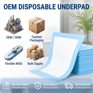 OEM Disposable Underpad 60x90cm Super Absorbent Waterproof Disposable Changing Pads for Baby Incontinence Bed Pad Bulk