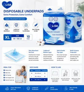 OEM Disposable Waterproof Wood Pulp Incontinence Pads Disposable Pads 60x90cm for Patient Care Model UP 11