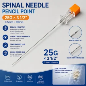 OEM Disposable Whitacre Spinal Needle Atraumatic Tip Reduced Post Dural Puncture Headache