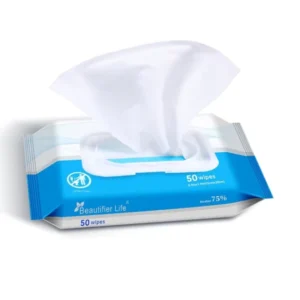 OEM Factory Custom Logo 75% Alcohol Wet Wipes 50 Pcs Eco Friendly Multipurpose Disinfection Sterilization for Office Home Car