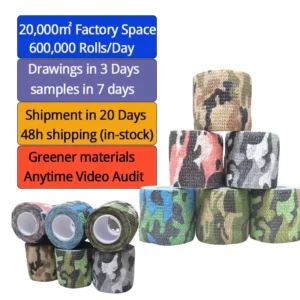 OEM Factory Custom Self Adherent Cohesive Wrap Bandage Non Woven Bandages Latex Free Animals Adhesive Bandage Wrap