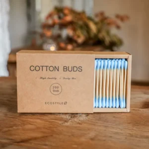 OEM Factory Customized Eco friendly Washable Cotton Tip Colorful Drawer Kraft Paper Box Bamboo Stick Cotton Swabs