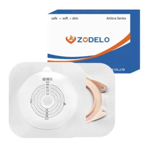 OEM Flat Hydrocolloid Body Wafer Stoma Bag Bases for Two Piece Ostomy Ileostomy Urostomy Pouch Bags White 13x13cm CE
