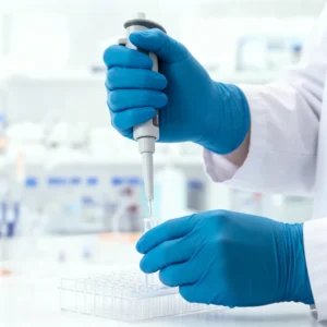 OEM High Quality Blue Nitrile Gloves Disposable Powder Free Laboratory Chemical Resistant Exam Safety Gloves