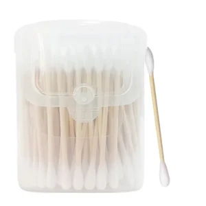 OEM Medical Cotton Swabs with Bamboo Stick for Ear Cleaning Baby Makeup Made From Cotton Paper Plastic