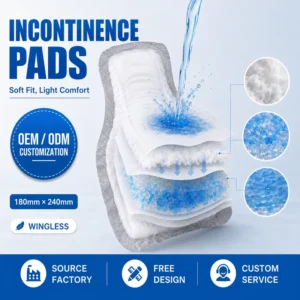 OEM Non-woven Urine Disposable Men’s Diaper Incontinence Pad Ultra Thin Breathable Sanitary Pads for Adult People