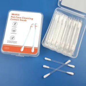 OEM Pet Ear Eye Cotton Swab Veterinary Use Liquid Filled Organic Cotton Buds for Dogs and Cats Plant Based Cleaning Tool