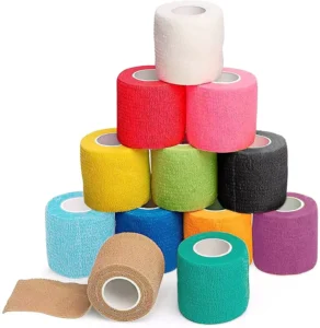 OEM Size 4.5m Self Adhesive Latex Cotton Non Woven Self Adhesive Tattoo Vet Wrap Elastic Cohesive Bandage