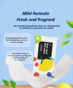 Ohyoung CW-020 Custom Private Label Individual Scented Non-Woven Antibacterial Eco-Friendly Disposable Cleaning Wet Wipes 15×15