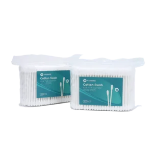 One Time Use Disposable Absorbent Ear Pointed Round Tip Cotton Bud 300pcs pp Stick Cotton Swab with pp Bag