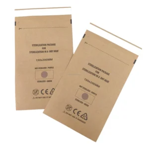 One time Use Clean EO Steam Sterilized Kraft Paper Self Sealing Sterilization Bag Class I Medical 3 Year Shelf Life Cuticle