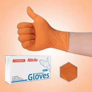 Orange Anti Static Nitrile Gloves for Electronic Assembly Cleanroom Waterproof and Durable Powder Free Disposable Latex Free