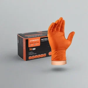 Orange Disposable 8Mil Thick Nitrile Gloves Soft and Waterproof for Heavy Duty Agricultural Equipment Repair Farm Maintenance