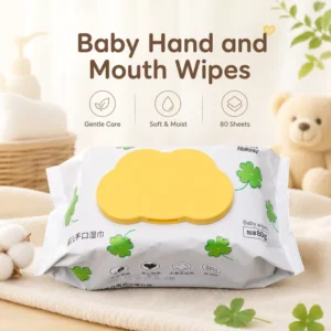 Organic Baby Wet Wipes Natural Plant Fiber for Skin Care Mouth Hand Customizable Sizes Supply for Household Cleaning