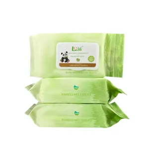 Organic Biodegradable Bamboo Wet Wipes Custom Logo 100pcs Antibacterial Hypoallergenic Cleansing Face Wipes for Babies Skin Care
