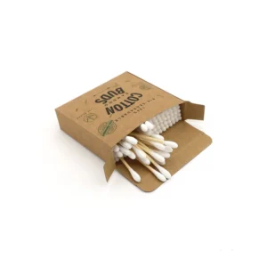 Organic Chlorine Free Hypoallergenic Cotton Swabs Large Size 100pcs Biodegradable Cotton Swabs