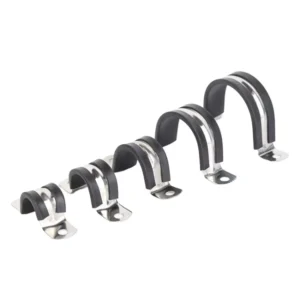 P Type Clamp Stainless Steel 201/304/316 with Plastic Rubber Washer U Saddle Hose Pipe Clamps Inch