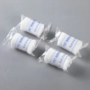 PBT Cotton Polyamide Medical Elastic Bandage ISO CE Certified Class I 4.5M Length 5cm Width White Soft High Elasticity