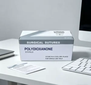 PDO Absorbable Monofilament Suture USP 2-0 to 8-0 with Needle Veterinary & Surgical Use