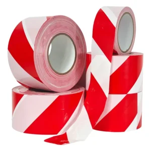 PE Warning Red White Caution Barricade Custom Danger Plastic Non-Adhesive Marking Safety Barrier Brand Logo Film Tape
