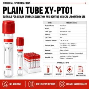 PET Animal Medical Blood Test Tube 12x75mm 13x100mm 16x100mm for Veterinary Laboratory Serum Blood Collection Tube