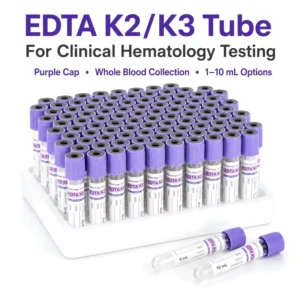 PET Veterinary Purple Cap EDTA K2 K3 Tube 1ml 10ml for Animal Whole Blood Hematology Testing EDTA Blood Collection Tube