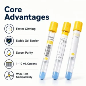 PET Veterinary Yellow Top Blood Tube 1ml-10ml with Gel Separator and Clot Activator for Serum Testing Serum Separation Tube