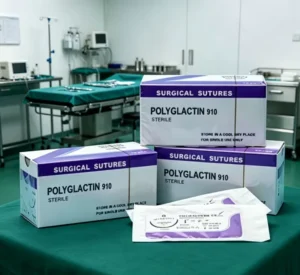 PGA 910 Suture with Needle Smooth Coated Braided Polyglactin 910 Absorbable Suture