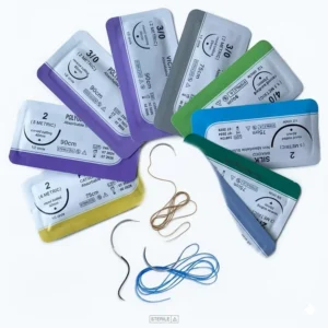PGA suture Absorbable surgical sutures with needle for veterinary use nylon chromic catgut