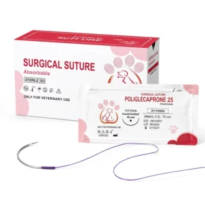 PGCL Poliglecaprone 25 Suture XY POE04 Sterile Absorbable 75cm for Animal Surgery Veterinary Medical Supplies