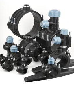 PN16 PN10 HDPE Compression Fittings PP Double Coupling Irrigation Compression Fittings BSP HDPE Clamp Saddles