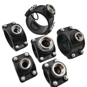 PP HDPE Irrigation Compression Fittings Clamp Saddle with Stainless Steel Insert