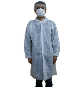 PP SMS Material Waterproof Dust Proof Disposable Non Woven Medical Protective Clothing Loose Fit Clean Room Visitor Gown Lab