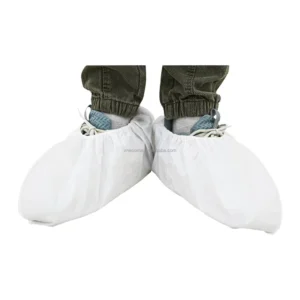 PS Non Woven Medical White Disposable Shoe Covers Non Sterile Waterproof Breathable Dustproof One Size Fits All