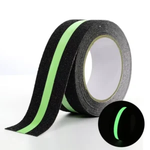 PVC Black Frosted Nonskid Warning Tape with Reflective Strip Waterproof Adhesive Tape Roll