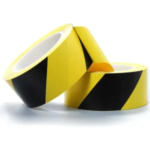 PVC Floor Marking Tape Yellow Black Self Adhesive Waterproof Safety Hazard Warning Tape for Industrial Warehouse 5S Aisle Marking
