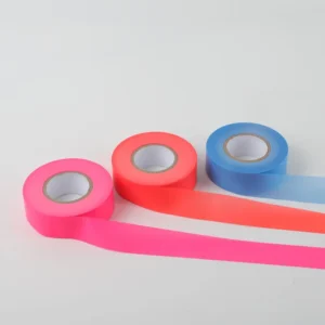 PVC Fluorescent Non adhesive Warning Flagging Tape 2.5cm Wide 2 Mil ASTM D882 Mining Marking Tape