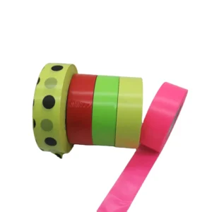 PVC Fluorescent Warning Tape Single Sided Pressure Sensitive Adhesive Heat Resistant Masking Survey Flagging Tape