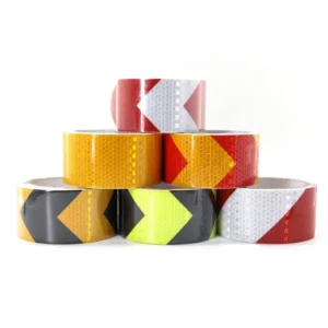 PVC Reflective Tape Waterproof High Visibility Hazard Caution Warning Adhesive Tape Outdoor For Floor Marking Trailers