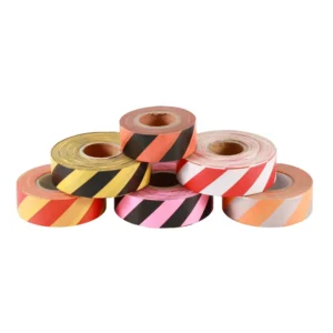 PVC White Red Stripped Surveyors Caution Non Adhesive 50m 100m Flagging Warning Tape