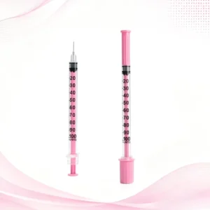 Painless Veterinary Insulin Syringe Sterile Medical Grade PP Luer Lock Luer Slip Tip 29G 31G Burr-Free Needle 0.5ml 1ml Farm