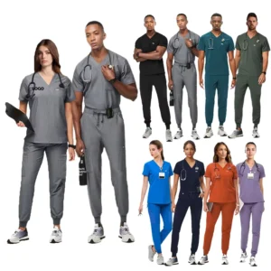Pajama Sets Elastic Brushing Hand Clothes V-neck Short-sleeved Hospital Nurse Suit Men Woven Korean Style Hand Clothes