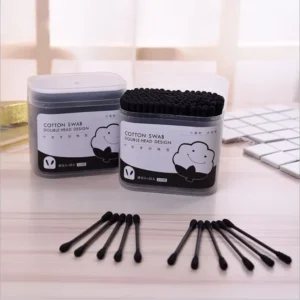 Paper Cotton Swabs in Cotton Bud with Plastic Box