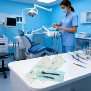 Paper Plastic Medical Grade Sterilization Pouch Internal External Indicators Customizable Sizes ISO Certified Steam Pouch