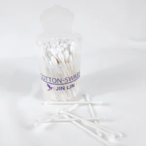 Paper Stick Cotton Swabs with Double Spiral Twisted Heads in Round Box Eco-Friendly
